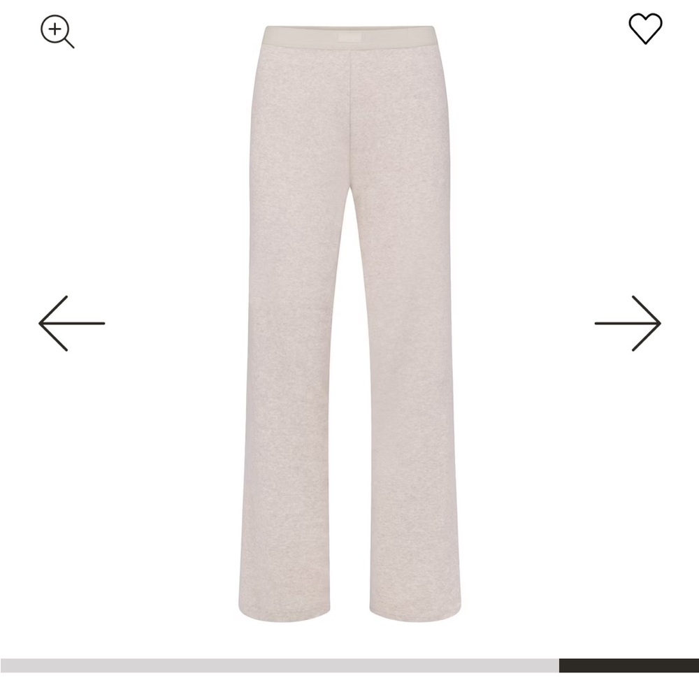 NWT SKIMS Cotton Rib, Oatmeal Heather Lounge Pants, Small - Picture 6 of 11